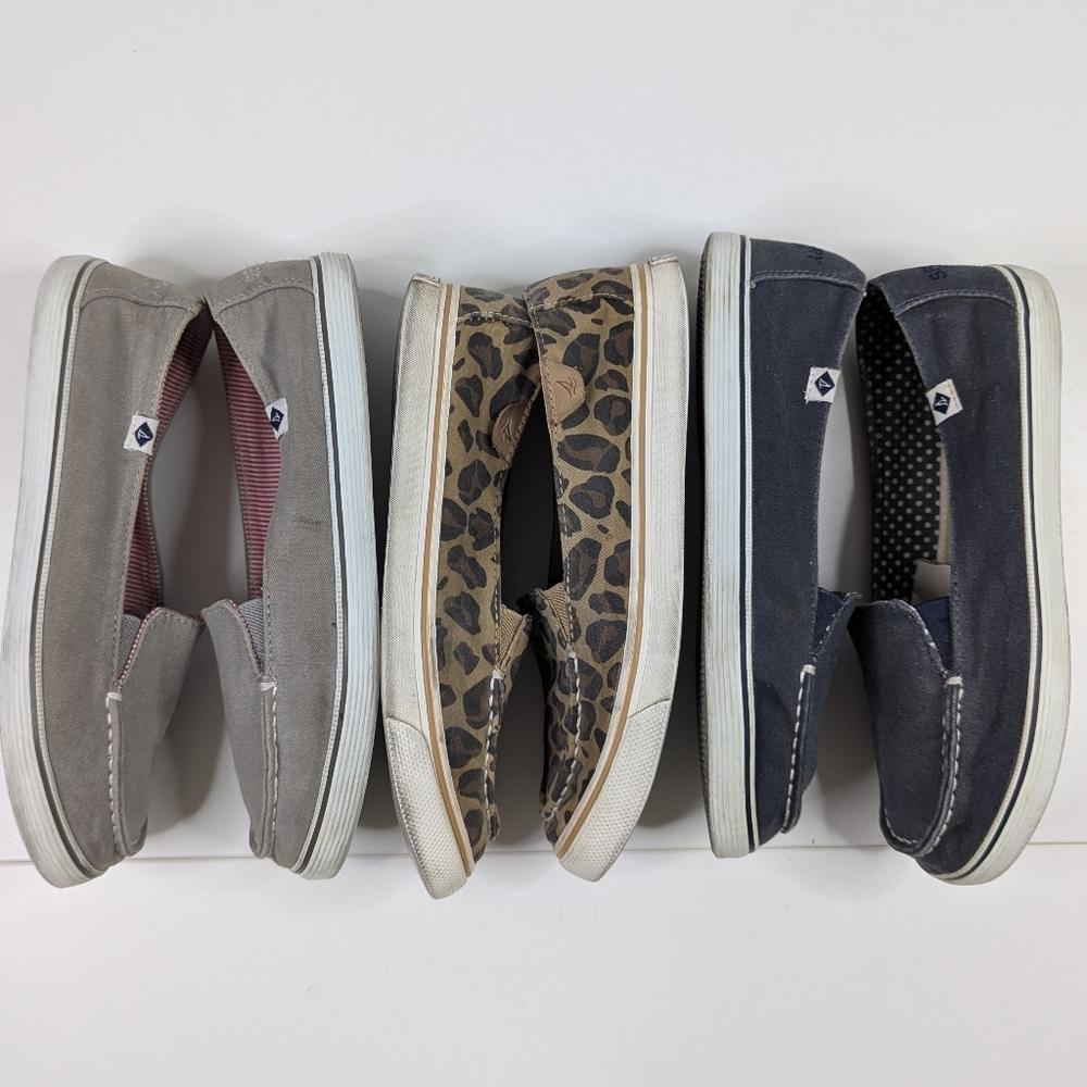Sperry Women's Flats - Gray,‎ Leopard, Navy Slip On Lot (3) Women's 7M - Picture 3 of 10